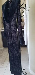 Full Length Black Velvet Evening Coat